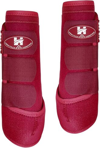 زوجان من أحذية الحصان، أحذية جبيرة للخيول للرياضات الخارجية، أحذية حصان احترافية تناسب ساق الحصان بشكل مريح، مقاومة للصدمات، أحذية جبيرة الحصان تبديد الحرارة (أحمر قرمزي، متوسط) in Kuwait