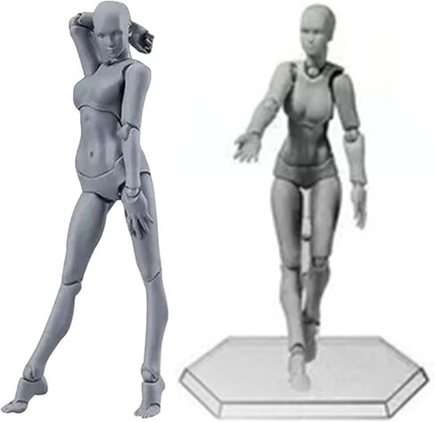 Drawing Action Figures Female and Male PVC Drawing Doll Model Figure Human Body with Joints for Artists, Customizable Poses Movable PVC Widely Used Drawing Mannequin Family in Kuwait
