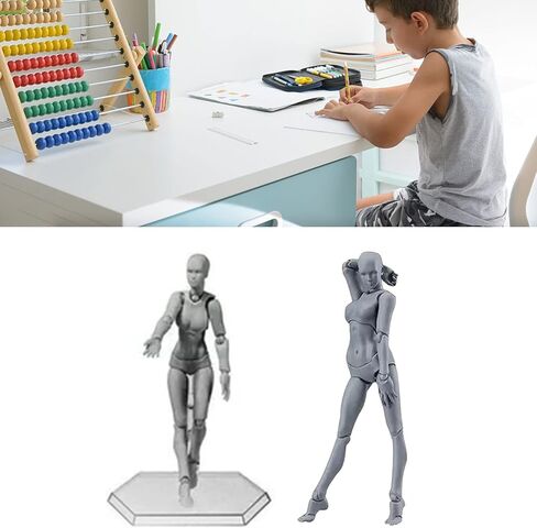 Drawing Action Figures Female and Male PVC Drawing Doll Model Figure Human Body with Joints for Artists, Customizable Poses Movable PVC Widely Used Drawing Mannequin Family in Kuwait