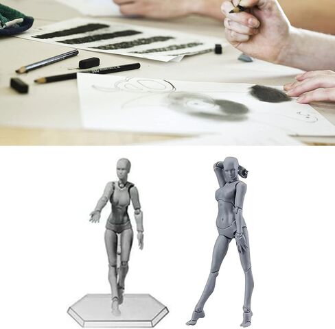 Drawing Action Figures Female and Male PVC Drawing Doll Model Figure Human Body with Joints for Artists, Customizable Poses Movable PVC Widely Used Drawing Mannequin Family in Kuwait