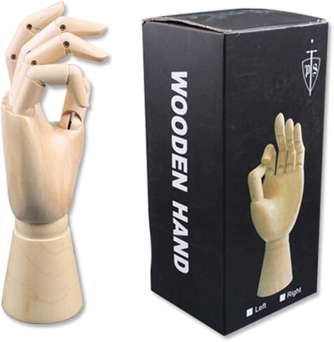 11" Flexible Wooden Hand Model Movable Artists Manikin. Articulated Hand Mannequin. with Heavy Re-enforced Base for Sketching Drawing Painting Home Office Desk Decoration (Right Hand) in Saudi Arabia
