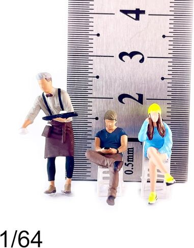 3X 1/64 مقياس ديوراما أرقام شخصية الحانة التماثيل رسمت باليد واقعية شارع الناس نموذج لنموذج العمارة in Kuwait