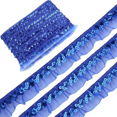 Black Elastic Ruffle Trim Sequin Pleated Lace Edge Trim Ribbon for Sewing Cloth Applique Embellishment Party Decoration in Saudi Arabia