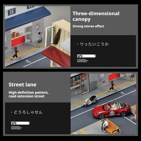 نموذج مشهد متجر توفو 1:64 مع أضواء LED - عرض مشهد شارع مصغر للسيارات المصبوبة والعجلات الساخنة in Kuwait