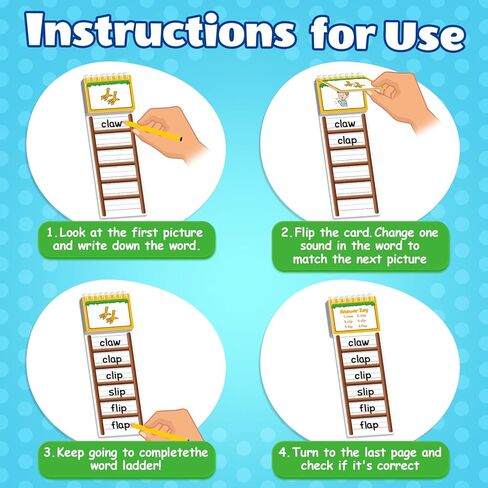 بطاقات فلاش لكلمات البصر لرياض الأطفال، 30 سلمًا للكلمات، كتب فليب، بطاقات فلاش لألعاب الصوتيات، ألعاب القراءة والتهجئة، أنشطة التعلم في مرحلة ما قبل المدرسة، فصول رياض الأطفال التي يجب أن تمتلكها in Kuwait