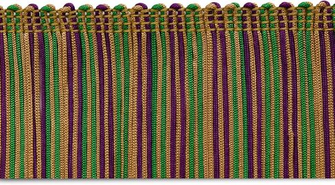 Trims By The Yard مقاس 2 بوصة متعدد الألوان، زخرفة هامشية مصنوعة من البوليستر، حواف متعددة الاستخدامات للأزياء والزي الرسمي وديكور المنزل وديكورات الحفلات، 20 ياردة، أرجواني in Saudi Arabia