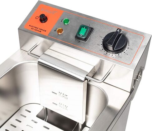 Valgus 1750W Stainless Steel Electric Deep Fryer 12L Large Capacity Countertop Kitchen Frying Machine Electric Griddles with Basket & Lid, Drain System in Saudi Arabia