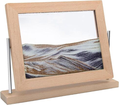 Auysbytdd Moving Sand Art Picture, 3D Dynamic Sand Picture, Desktop Moving Sand Art for Home Decor and Office (Gold) in Saudi Arabia