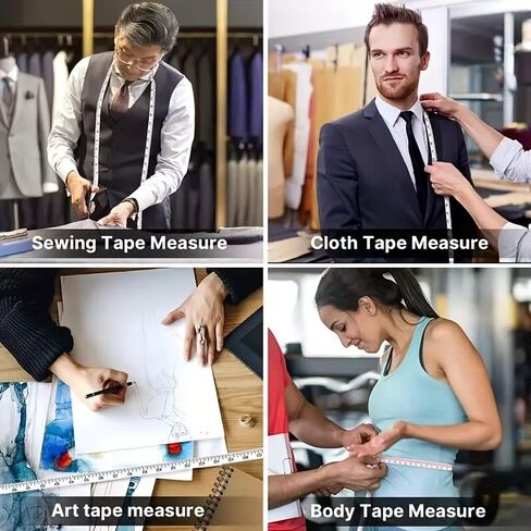 Retractable Soft Tape Measure, 60 Inch / 150 cm Double Sided Tape Measure with Inches & Centimeters, for Sewing Tailoring Body Measurements Crafts Design Fitness (Black, 1-Pack) in Saudi Arabia