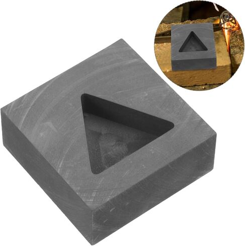 قالب صب جرافيت مثلث من أجل ذوبان المعادن، قوالب جرافيت قابلة لإعادة الاستخدام لصنع المجوهرات والمشروعات اليدوية، أداة صب معدنية قوية للذهب والفضة والنحاس in Kuwait