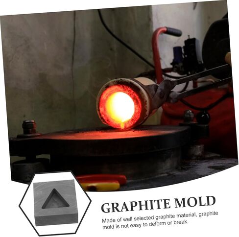قالب صب جرافيت مثلث من أجل ذوبان المعادن، قوالب جرافيت قابلة لإعادة الاستخدام لصنع المجوهرات والمشروعات اليدوية، أداة صب معدنية قوية للذهب والفضة والنحاس in Kuwait