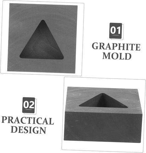 قالب صب جرافيت مثلث من أجل ذوبان المعادن، قوالب جرافيت قابلة لإعادة الاستخدام لصنع المجوهرات والمشروعات اليدوية، أداة صب معدنية قوية للذهب والفضة والنحاس in Kuwait