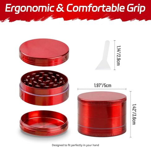 HNYYZL 2'' Spice Grinder,Spice Grinder Kitchen Tool Pepper Grinder (Red) in Saudi Arabia