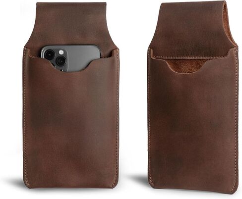 هايد اند درينك, حامل هاتف جلدي على الخصر / حقيبة / حقيبة / حافظة / مستلزمات العمل والأنشطة الخارجية، مصنوع يدويًا يتضمن ضمان 101 عام:: بني بوربون in Kuwait