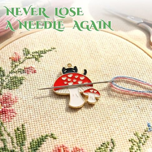 WUSUTE Cat Needle Minder للغرزة المتقاطعة، مغناطيس لطيف على شكل رسوم متحركة للتنظيم، إكسسوارات تطريز الخياطة وحافظة الإبرة in Kuwait
