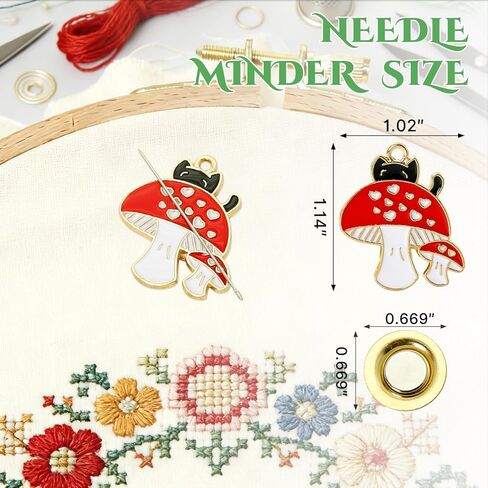 WUSUTE Cat Needle Minder للغرزة المتقاطعة، مغناطيس لطيف على شكل رسوم متحركة للتنظيم، إكسسوارات تطريز الخياطة وحافظة الإبرة in Kuwait