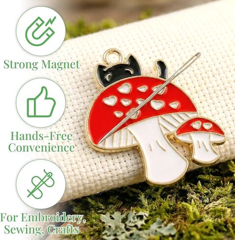 WUSUTE Cat Needle Minder للغرزة المتقاطعة، مغناطيس لطيف على شكل رسوم متحركة للتنظيم، إكسسوارات تطريز الخياطة وحافظة الإبرة in Kuwait