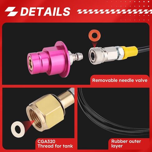 Soda Terra Machine Co2 Adapter Quick Connector Adapter Plastic Hose Compatible with Soda Terra DUO Art Gaia Series, CGA320 Threaded CO2 Tank Refill Soda Maker Replacement Accessories (60inch) in Saudi Arabia