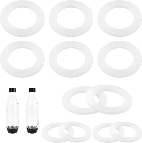 24pcs Gasket Replacements for Sodastream Bottle, Silicone O-Ring Plastic & PET Bottle Replacement Parts Sealing Gasket Compatible with Sodastream Bottles in Saudi Arabia