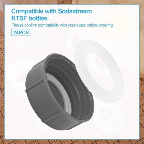 24pcs Gasket Replacements for Sodastream Bottle, Silicone O-Ring Plastic & PET Bottle Replacement Parts Sealing Gasket Compatible with Sodastream Bottles in Saudi Arabia
