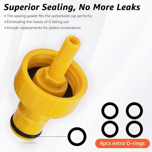 غطاء كربونات البيرة البلاستيكية للبيرة المنزلية، 4 قطع محول كربونات برميل لزجاجة الصودا للحيوانات الأليفة، تعبئة زجاجة الضغط المضاد مع حلقات دائرية إضافية لحشية الغلق in Kuwait