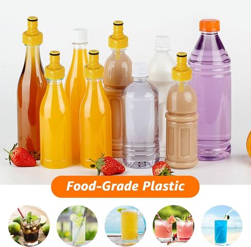 غطاء كربونات البيرة البلاستيكية للبيرة المنزلية، 4 قطع محول كربونات برميل لزجاجة الصودا للحيوانات الأليفة، تعبئة زجاجة الضغط المضاد مع حلقات دائرية إضافية لحشية الغلق in Kuwait