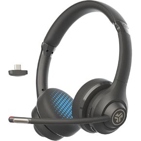 JLab Go Work Gen 2 Wireless Headsets with Microphone - 55+ Playtime PC Bluetooth Headset and Multipoint Connect to Laptop Computer and Mobile - Wired or Wireless (Bluetooth or USB Dongle) Headphones in Kuwait