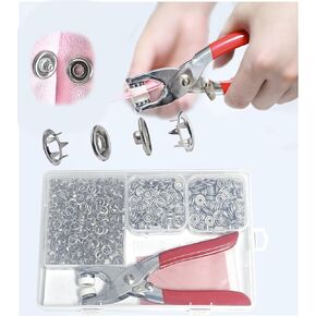 Menylon 200 Sets Snap Button Kit with Fastener Pliers, 9.5mm Rustproof Metal Snap Buttons for Sewing, Snaps for Fabric, Shirts, Raincoats in Saudi Arabia