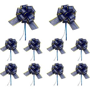 10pcs 6in Pull Bows for Gift Wrapping Pre-Made Satin & Organza Ribbon Bows, Valentine Christmas Decor, Gift Basket Bow in Kuwait