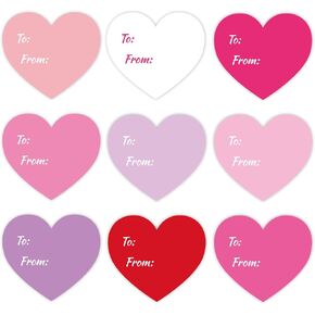 Whaline 315 Pcs Valentine's Day Heart Gift Tag Stickers 2.5 Inch Pink Red Paper Present Sticker to and from Self-Adhesive Blank Label for Wedding Gift Wrapping Card Envelope Decor, 9 Colors in Kuwait