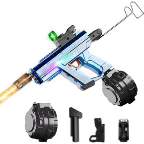 مسدس مياه كهربائي للبالغين والأطفال، مع تأثيرات الإضاءة، مسدسات رش أوتوماتيكية ويدوية ذات وضع مزدوج عالية السعة، نطاق 32 قدمًا للأطفال البالغين (صلب - أزرق) in Kuwait