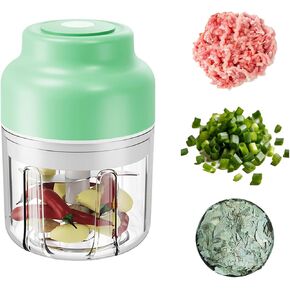 Kuars Gvni Wireless Garlic Chopper 11.26oz Mini Electric Food Processor Portable Small Blender for Chili Scallion Garlic Minced Meat Herbs (Green) in Kuwait