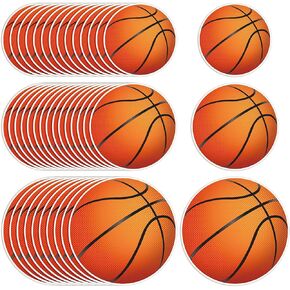 Whaline 45 Pcs Basketball Cutouts Sports Ball Cut-Outs Basketball Cardboard Paper Cutting with 100 Pcs Glue Points for DIY Crafts Classroom Bulletin Board, 3 Sizes in Kuwait