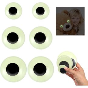 6 قطع من Thinp تتوهج في الظلام عيون جوجلي، عيون جوجلي تذبذب ذاتية اللصق كبيرة عين جوجلي بلاستيكية كبيرة لزجة عين الهالوين المضيئة لتزيين سجل القصاصات اليدوية (5 سم، 8 سم، 10 سم) in Kuwait