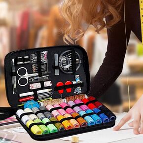 LiFuJunDong 99Pcs Portable Sewing Kit, Multifunctional Thread Stitches Needles Button Full Set, Professional Home Travel Sewing Box Various Sewing Accessories for Beginner Advanced Beginner in Kuwait