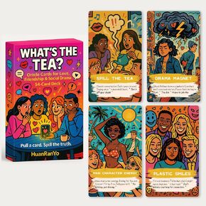 ما هو الشاي؟ بطاقات أوراكل للمبتدئين - مجموعة مكونة من 54 بطاقة للكارما ورفاق الروح والحب والصداقة وقراءات مسار الحياة - بطاقات عرافة سهلة الاستخدام للتوجيه الروحي in Kuwait