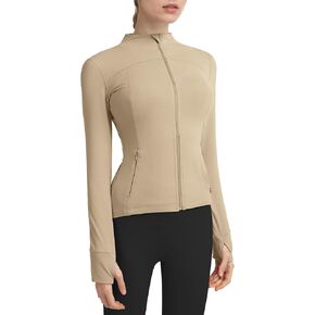 Locachy Women's Slim Fit Full Zip Athletic Running Sports Workout Jacket with Pockets in Saudi Arabia