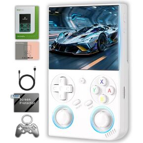RG35XX Pro - Retro Handheld Game Console, 3.5-Inch IPS Screen, Linux OS, 64GB Card, 3200mAh Battery, WiFi & Bluetooth, HDMI Output, Includes Screen Protector & Keychain (Transparent Teal) in Saudi Arabia