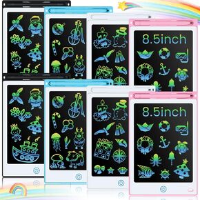 Zhehao 8 Pieces LCD Writing Tablet Doodle Board 8.5 Inch Colorful Lines Doodle Boards Educational for LCD Erasable Writing Pad Drawing Pad(Blue, Red, Green, Pink) in Saudi Arabia
