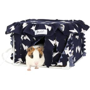 مخبأ خنزير غينيا وسرير الهامستر، قابل للغسل في الغسالة، ملحقات قفص سرير الحيوانات الصغيرة للهامستر الأرنب النمس شينشيلا القنفذ التنين الملتحي والجرذ (أزرق) in Kuwait