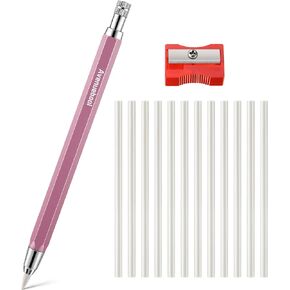 Avenuebool Sewing Chalk Pencil for Fabric, Aluminum Fabric Pencil, Tailors Chalk with Sharpener and 12 Pcs Refills(White) in Kuwait