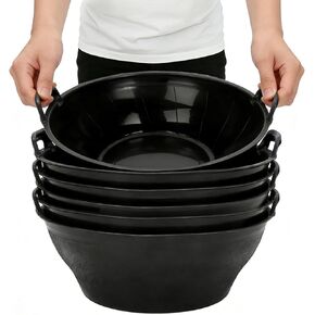 6Pcs Rubber Feed Pan with Handle, 3 Gallon / 12 Quart Rubber Feed Pan Utility Horse Feed Bucket for Cats Dogs Goats Chicken Dust Bath Container Animal Feeding Watering Bowl in Saudi Arabia