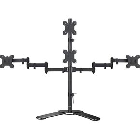 suptek Dual LED LCD Monitor Stand up Desk Mount for 2 / Two Screens up to 27 inch Extra Tall 31.5" Pole Heavy Duty Fully Adjustable Stand Vertical Array (MD6802) in Kuwait