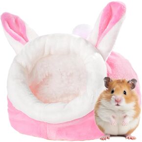 mini&moe Hamster Bed - Small Animal Warm House Cozy Sleeping Chew Proof Fleece Nest Hamster Cage Accessories for Dwarf Gerbil, Rat,Hedgehog, Sugar Glider in Kuwait
