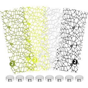 Harhana Jumping Spider Webbed Moss Ribbon, 8 Pieces Moss Decor with 8 Magnets for Easy Setup for Jumping Spider Enclosure, Habitat Climbing Web & Terrarium Decoration (Black, White, Yellow, Green) in Kuwait