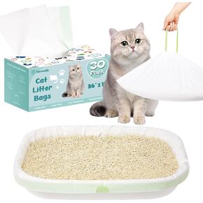 Litter Box Liners Extra-Thick, 30 Count Jumbo Size Cat Litter Bags Large, Kitty Litter Liner XL, Easy Clean Up Litter Pan Liners, Pet Cat Supplies - 36" x 18" in Kuwait