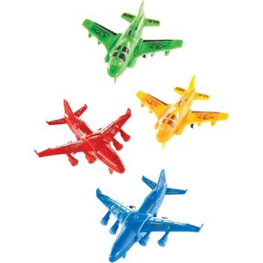 Pullback Plastic Plane Toys - 3.74" x 2.95" x 1.38" | Assorted Colors | Pack of 12 in Saudi Arabia