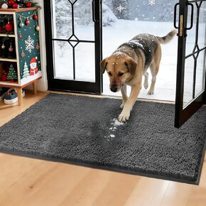سجادة باب الكلب من WAYNHUI للأقدام الموحلة مقاس 72 بوصة × 36 بوصة ماصة للأوساخ، سريعة الجفاف وغير قابلة للانزلاق وقابلة للغسل، سجادة طين من الشنيل للكلاب، سجادة الباب الأمامي لمدخل داخلي للحيوانات الأليفة، رمادي داكن (72 بوصة × 36 بوصة) in Kuwait