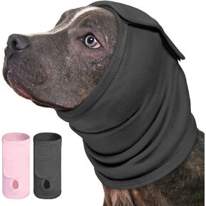 AOFITEE Dog Calming Hoodie, Anti-Slip Headband for Dog Hematoma, Adjustable Dog Ear Muffs Cover for Noise Anxiety, Dog No Shake Ear Wrap for Grooming, Fireworks, Thunderstorms, Drying, Pink L in Saudi Arabia
