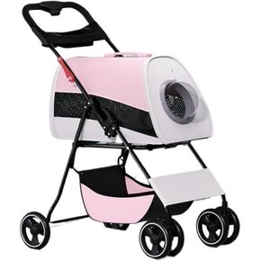 Pet Strollers Small and Medium-Sized Pet Stroller for Cats and Dogs, Lightweight, Breathable, Fashionable and Detachable Pet Stroller Medium(Pink) in Kuwait